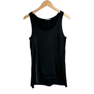 Lola & Sophie Black Tunic Tank Sz Small Silk Side Slit Top